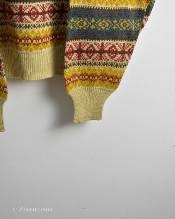 نیم زیپ وینتیج چند رنگ طرح دار