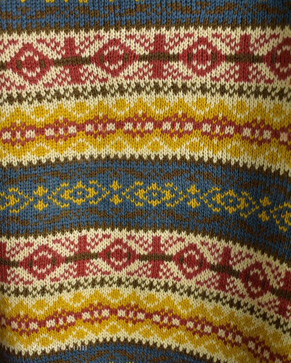 نیم زیپ وینتیج چند رنگ طرح دار