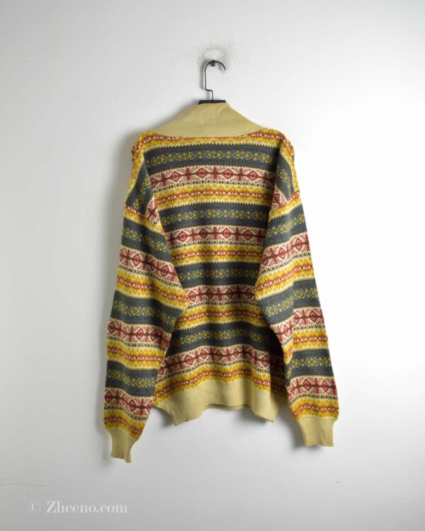 نیم زیپ وینتیج چند رنگ طرح دار