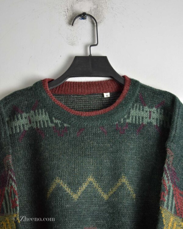 بافت وینتیج سبز طرح دار