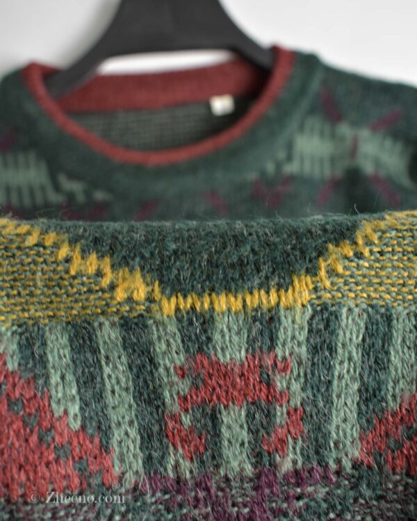 بافت وینتیج سبز طرح دار