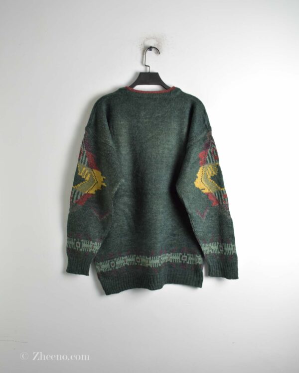 بافت وینتیج سبز طرح دار