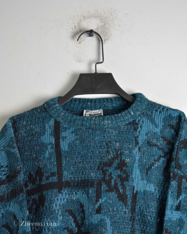 بافت وینتیج سبز آبی طرح دار