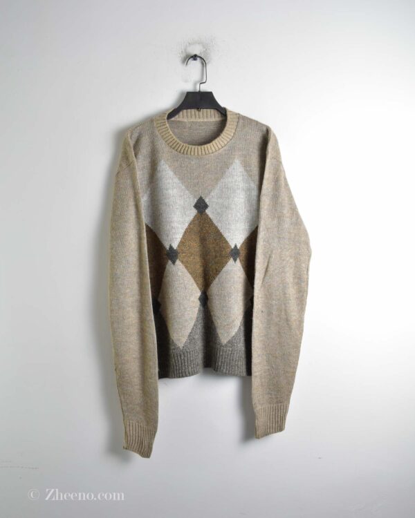 بافت وینتیج کرم طرح لوزی