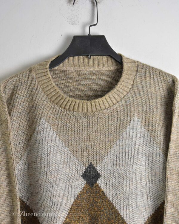 بافت وینتیج کرم طرح لوزی