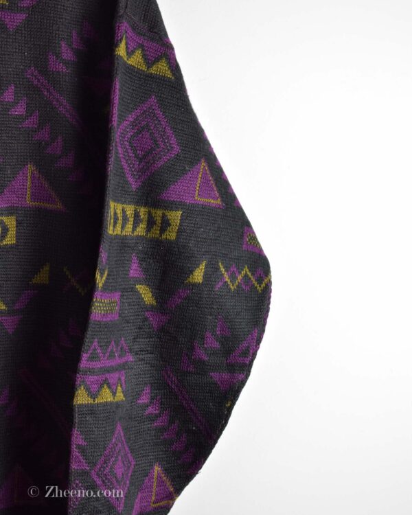 بافت وینتیج بنفش مشکی یقه دار