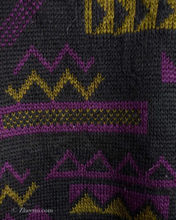 بافت وینتیج بنفش مشکی یقه دار