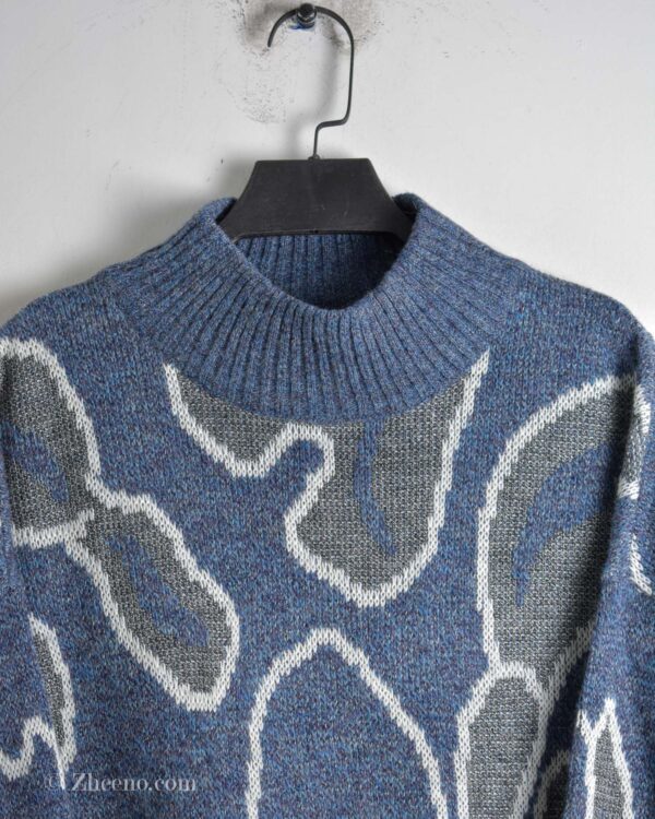 بافت وینتیج آبی طرح دار