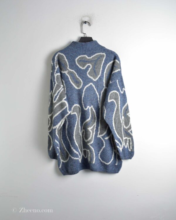 بافت وینتیج آبی طرح دار