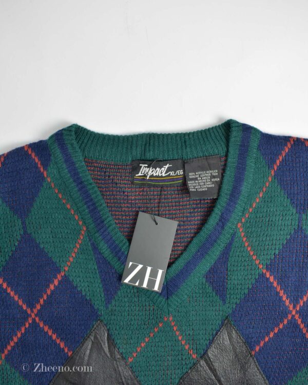 بافت وینتیج یقه هفت طرح لوزی Impact