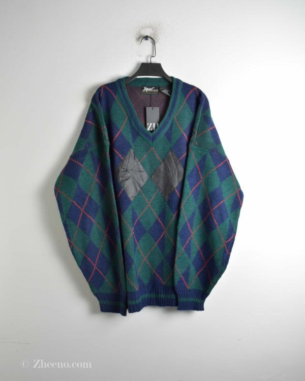 بافت وینتیج یقه هفت طرح لوزی Impact