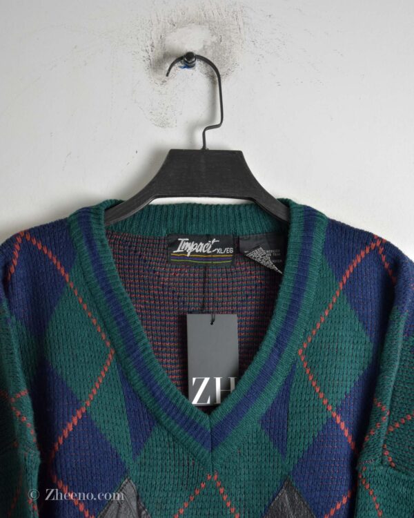 بافت وینتیج یقه هفت طرح لوزی Impact