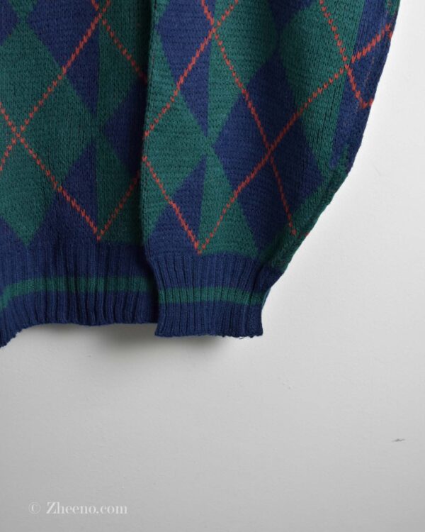 بافت وینتیج یقه هفت طرح لوزی Impact