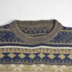 بافت وینتیج خاکی طرح دار