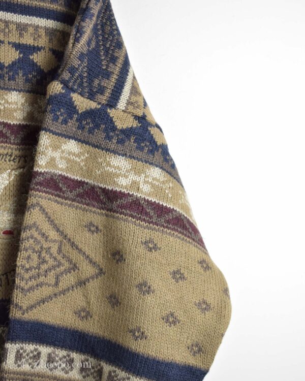 بافت وینتیج خاکی طرح دار