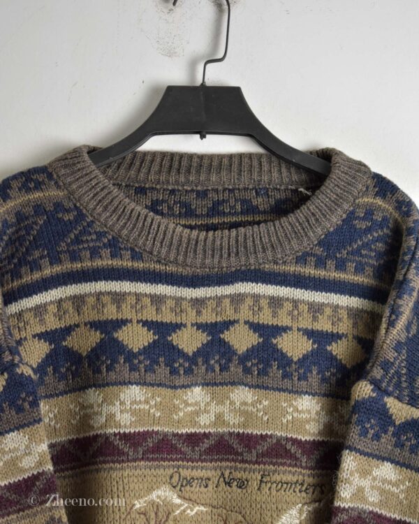 بافت وینتیج خاکی طرح دار