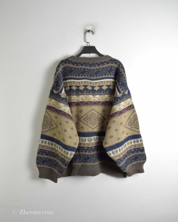 بافت وینتیج خاکی طرح دار