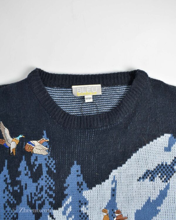 بافت وینتیج طرح دار Bleu