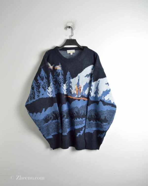 بافت وینتیج طرح دار Bleu