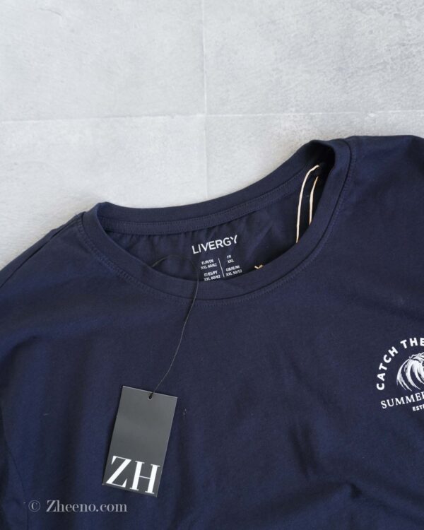 تیشرت نخی سرمه ای تیره Livergy