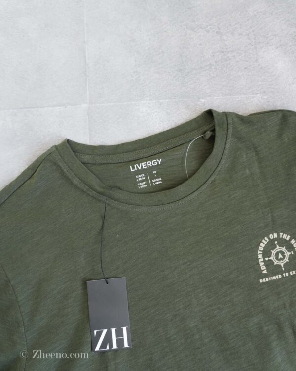 تیشرت نخی سبز پررنگ Livergy