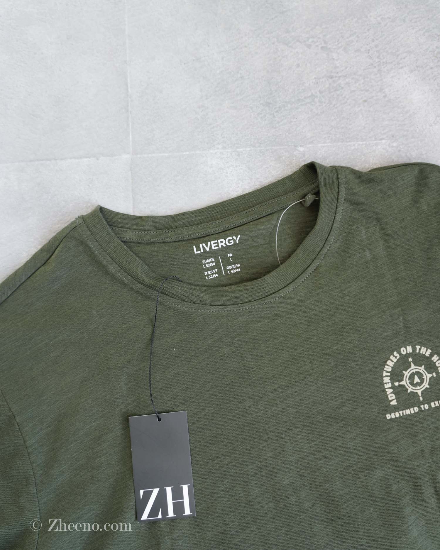 تیشرت نخی سبز پررنگ Livergy