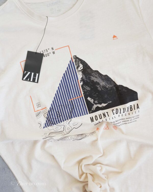 تیشرت نخی طرح دار کاهی Livergy