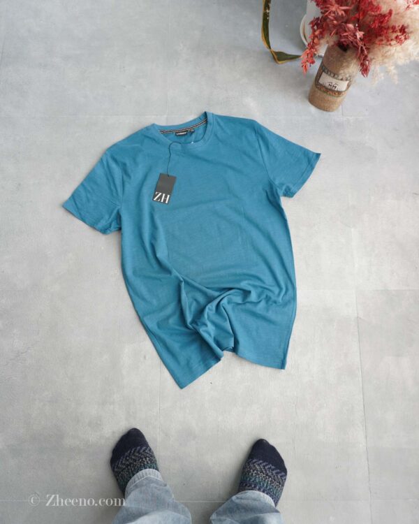 تیشرت سبزآبی طرح دار Livergy - Image 2