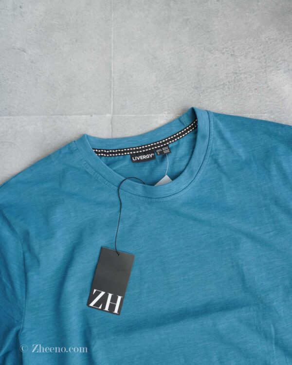 تیشرت سبزآبی طرح دار Livergy - Image 3