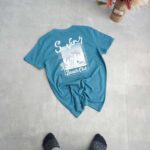 تیشرت سبزآبی طرح دار Livergy