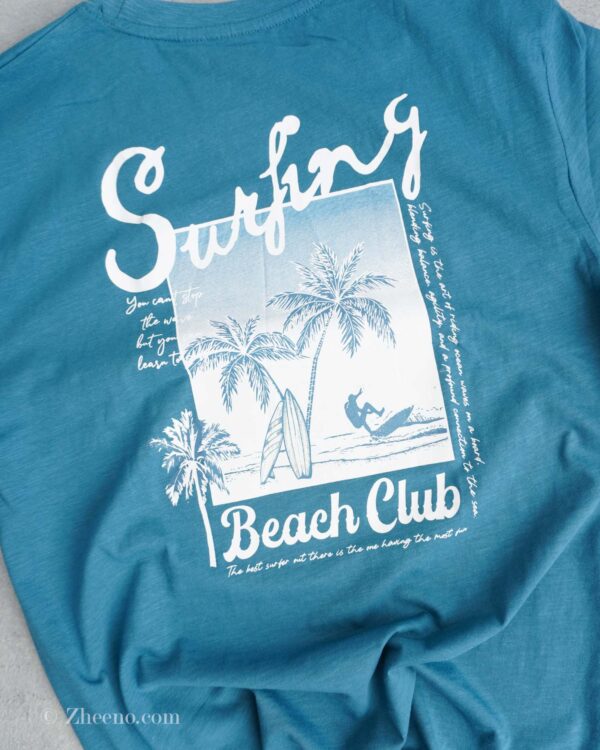 تیشرت سبزآبی طرح دار Livergy - Image 6