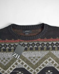 بافت وینتیج مشکی چند رنگ Cotton On