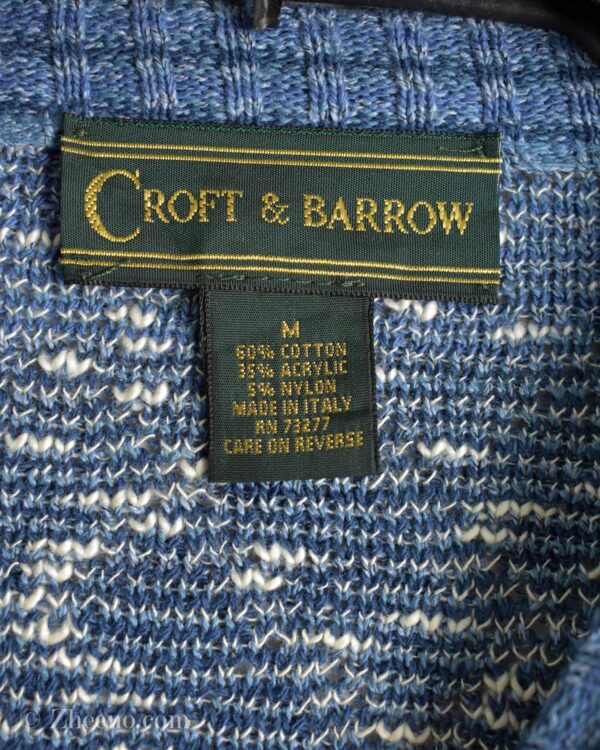 بافت وینتیج آبی طرح دار Croft&Barrow
