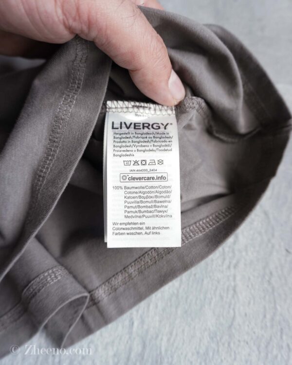 تیشرت نخی طوسی  Livergy - Image 5