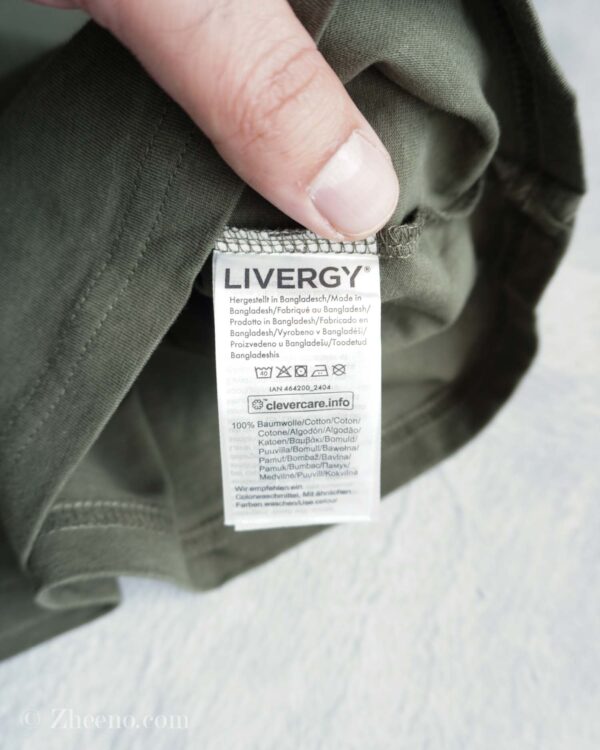 تیشرت نخی زیتونی Livergy - Image 5