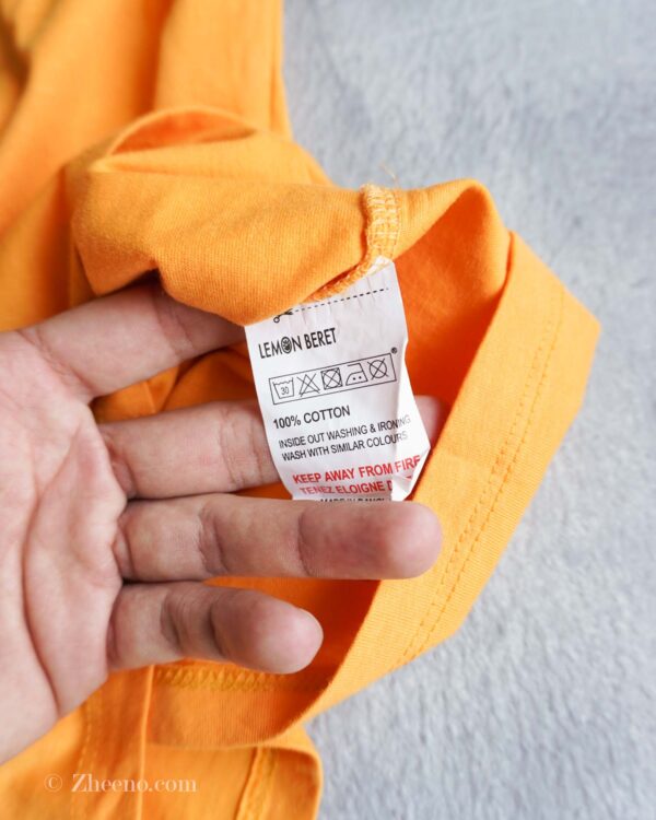 تیشرت نخی مردانه پرتقالی Ebound denim - Image 5