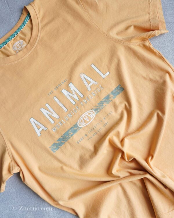 تیشرت نخی مردانه زرد Animal - Image 3