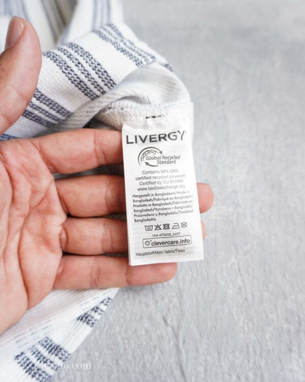 پیراهن نخی آستین کوتاه راه راه Livergy