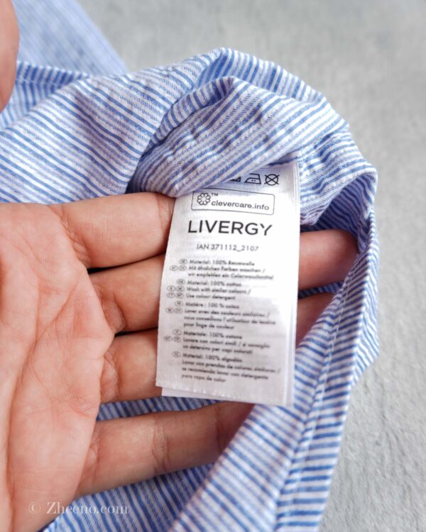 پیراهن نخی آستین کوتاه آبی راه راه Livergy