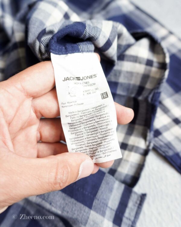 پیراهن نخی آستین بلند سرمه ای Jack& Jones