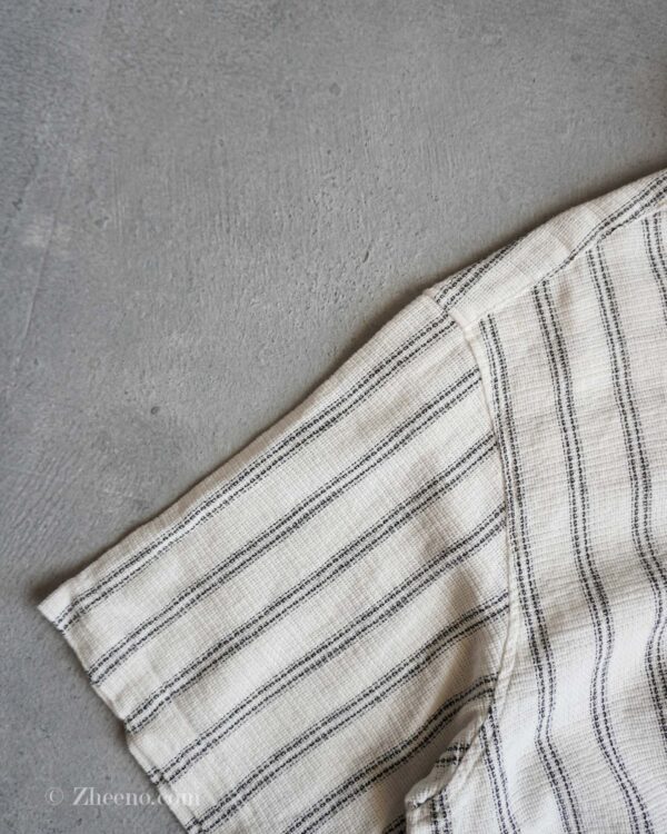 پیراهن نخی طرح لینن سفید راه راه Jack&Jones