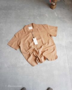 پیراهن نخی آستین کوتاه خاکی Jack&Jones