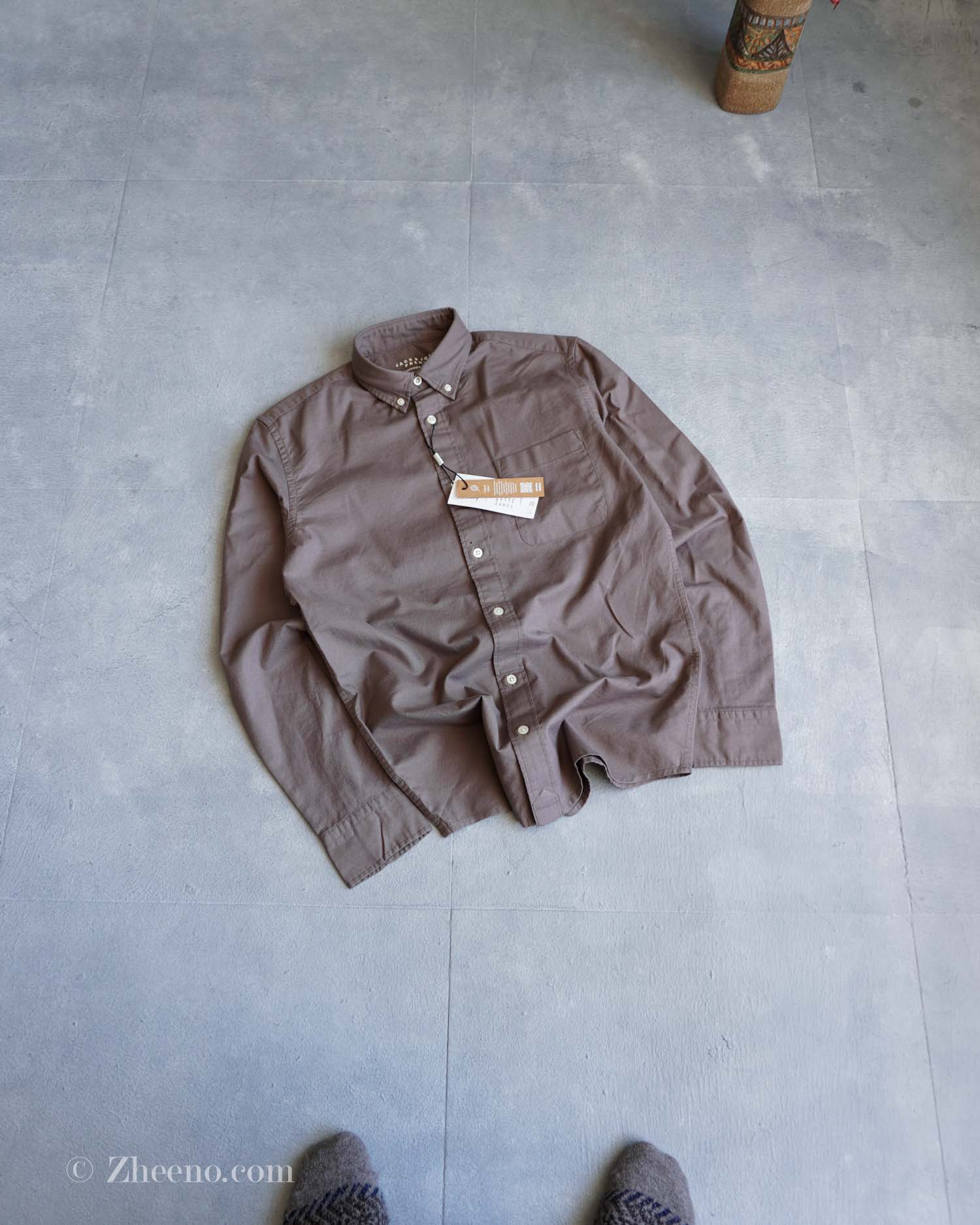 پیراهن نخی آستین بلند قهوه ای Jack&Jones
