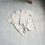 پیراهن نخی آستین کوتاه سبز کمرنگ Livergy