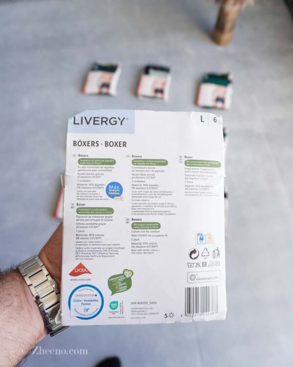 پک ۲ عددی شورت زیتونی Livergy