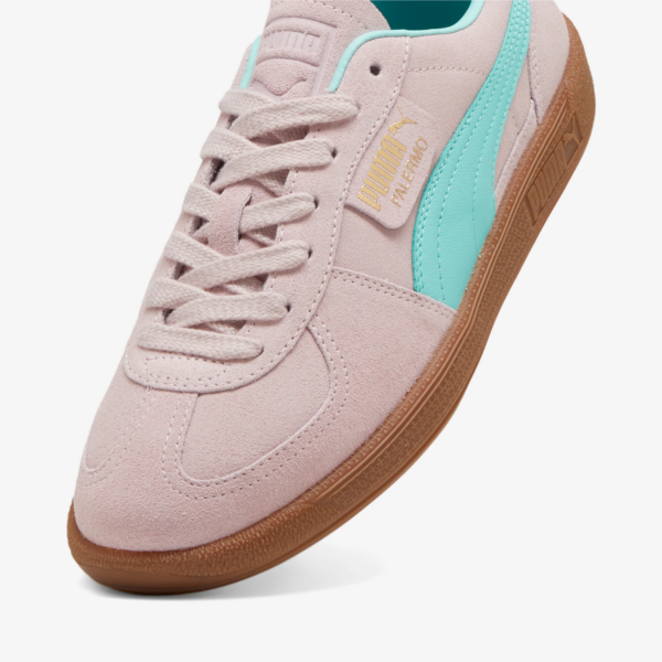 Puma Palermo 396463-23 نمای بغل با جزئیات نعنایی و زیره گام